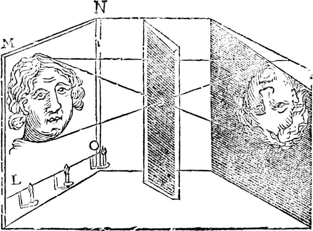 Aristotle described the principles of the camera obscura