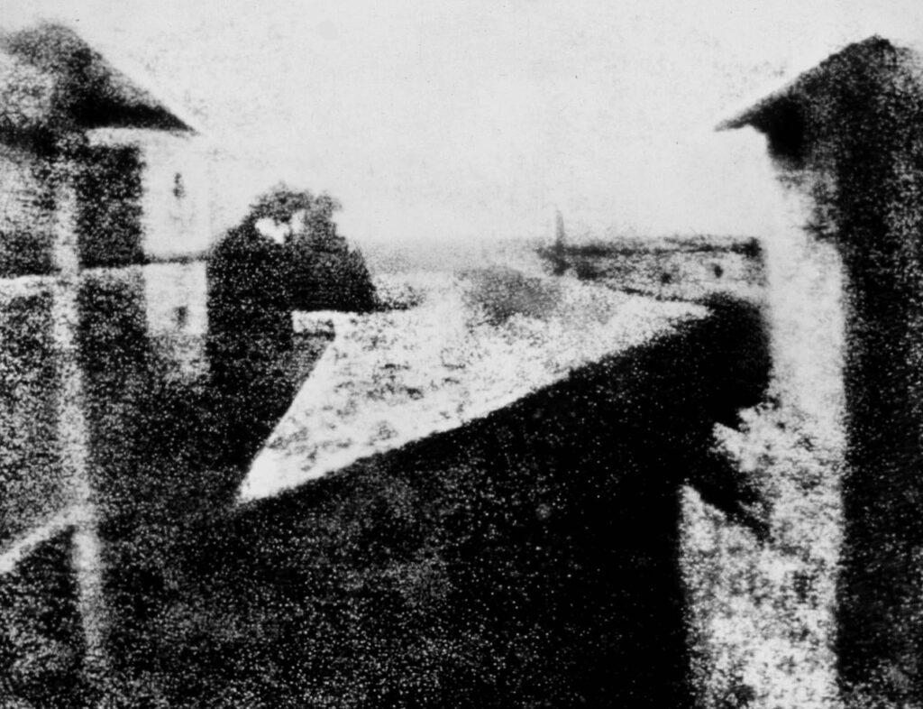 Niépce succeeded in taking the first true camera photograph